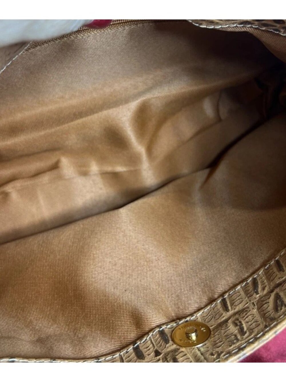 Barganza B. Bag Real Leather Brown Croc Pattern Shoulder Bag - Picture 12 of 14